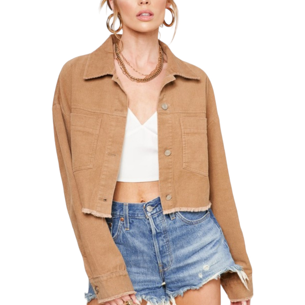 Arizona Camel Corduroy Cropped Jacket